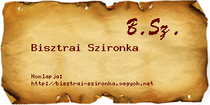 Bisztrai Szironka névjegykártya